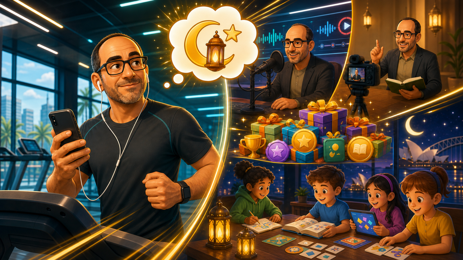 Cinematic 3D manga header for the Ramadan challenge